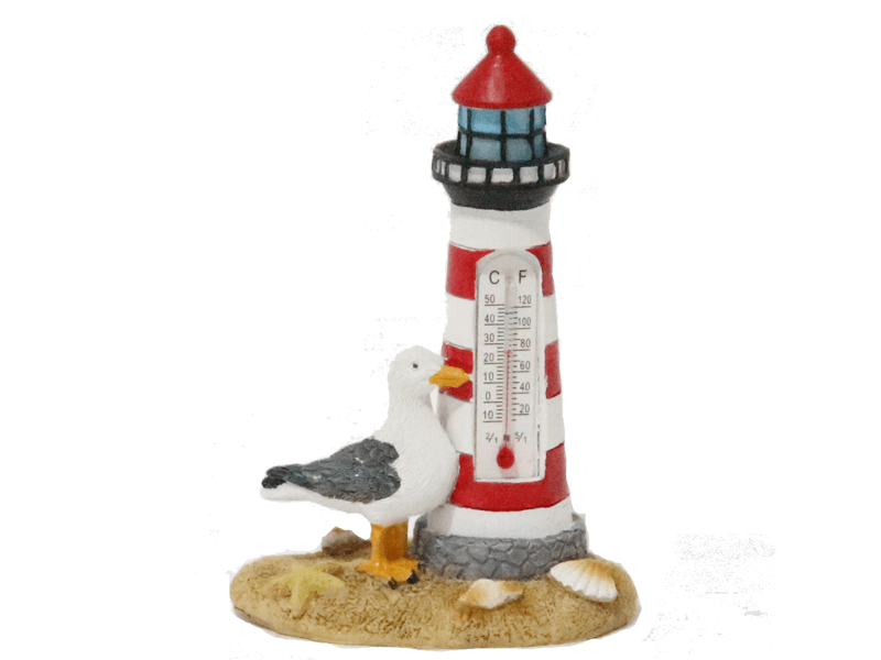 Thermometer vuurt. rood + meeuw