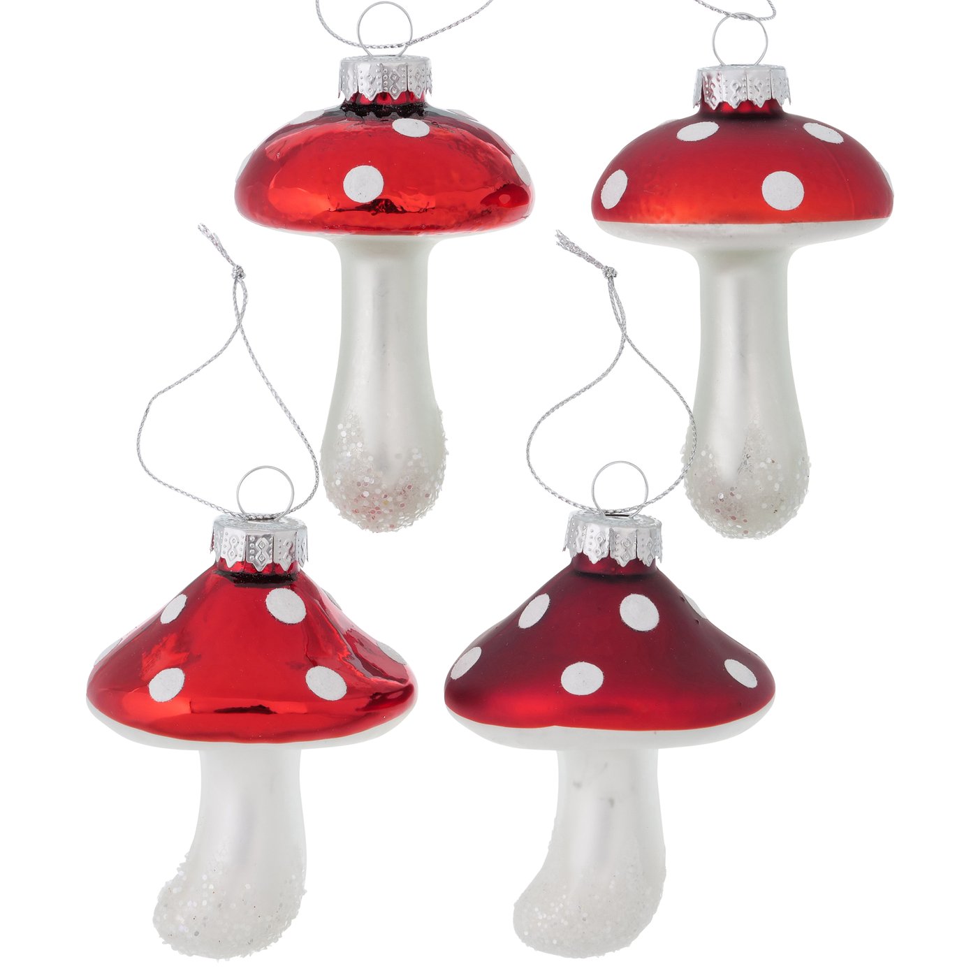 Kersthanger Milian, 4 soorten., paddestoel, 8x6 cm