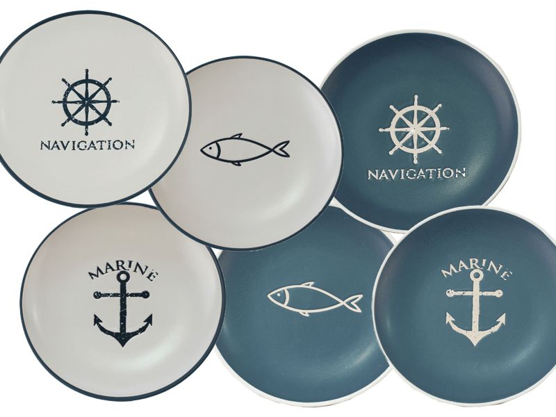 Dinerbord Marine 6 assorti