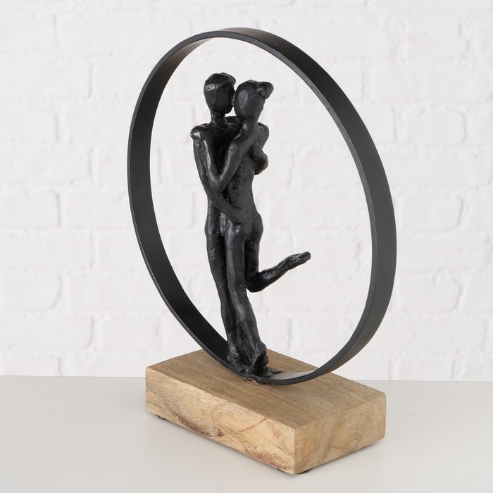 Decoratief beeld Samen, rond, H 26cm, Mango - Afbeelding 3