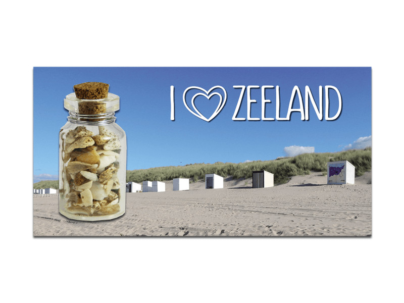 Magneet met flesje I love ZEELAND