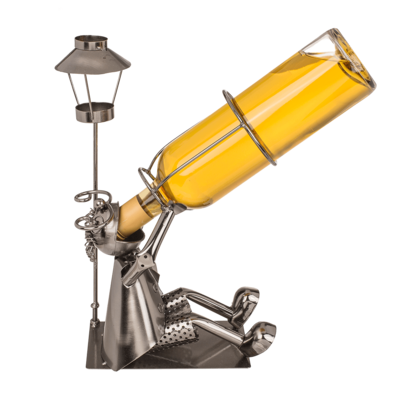 Wijnfleshouder metaal drinker