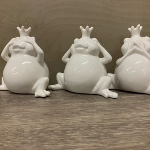 Spaarpot kikker - wit horen, zien of zwijgen
