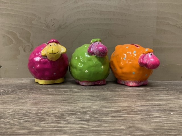 Spaarpot schaap gekleurd 3 soorten