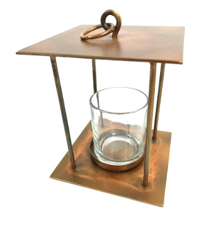 Hang T.Light Lantern 14x14x19 cm Blue Gold