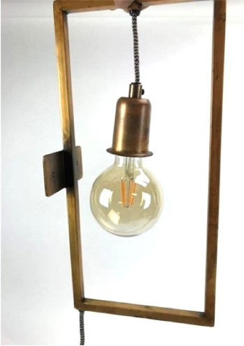 Wall Lamp Frame Blue Gold 18x10x40 cm