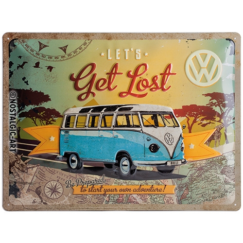 Tin sign 30cm x 40cm Let's get Lost VW - Afbeelding 2