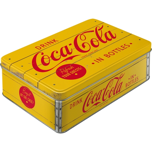 Tin Box  Flat 3D Coca-Cola  Logo Yellow 3D
