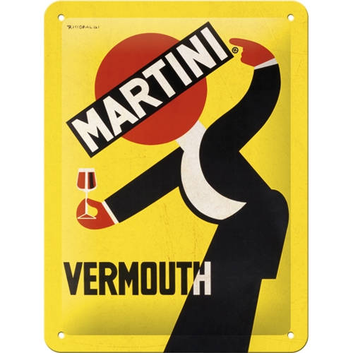 Tin Sign 15 x 20 Martini - Vermouth Waiter Yellow