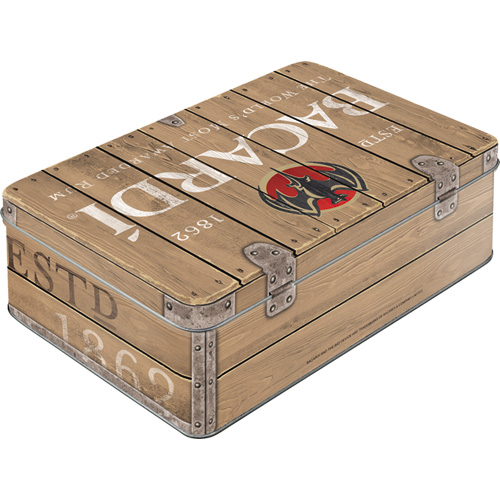 Tin Box Flat Bacardi - Wood Barrel Logo - Afbeelding 2