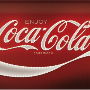 Tin Sign 30x40 cm Coca Cola/ Logo Red Lights