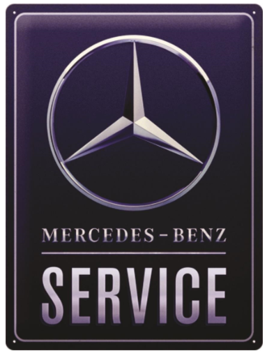 Tin Sign 30x40 Mercedes Benz -Service Blue