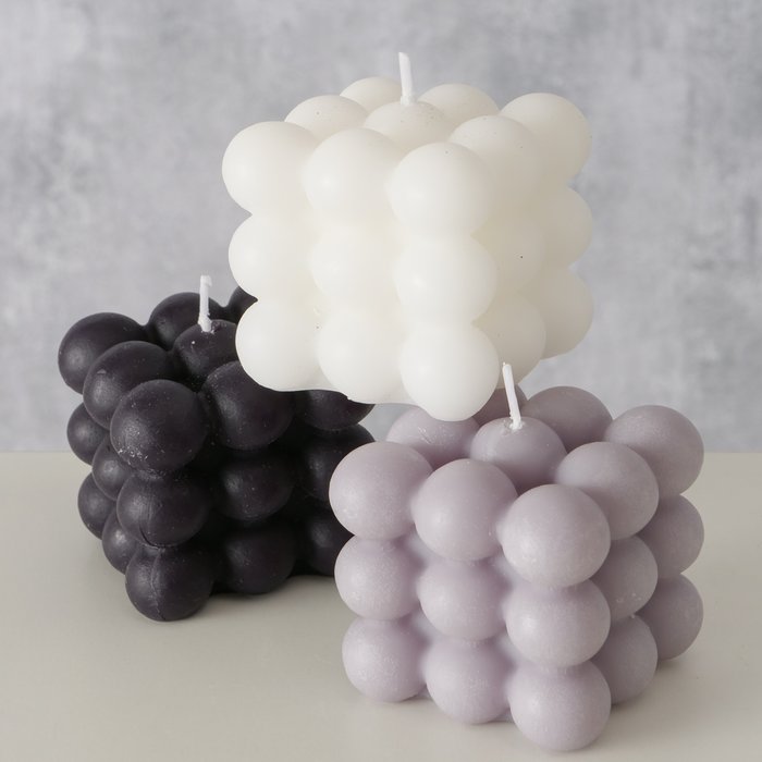 Kaars Bubbel, 3 ass., H 6,00 cm, Paraffine, Mat, Kleuren-mix