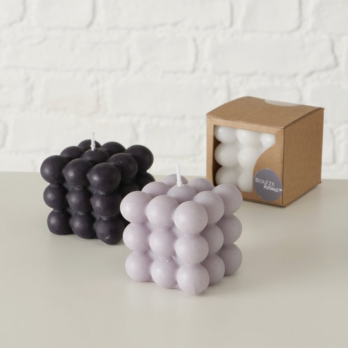 Kaars Bubbel, 3 ass., H 6,00 cm, Paraffine, Mat, Kleuren-mix - Afbeelding 2