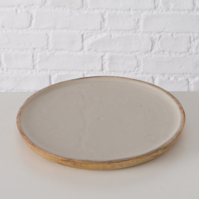 Bord Skarja, Mangohout, Beige/Bruin, D 25cm Middel