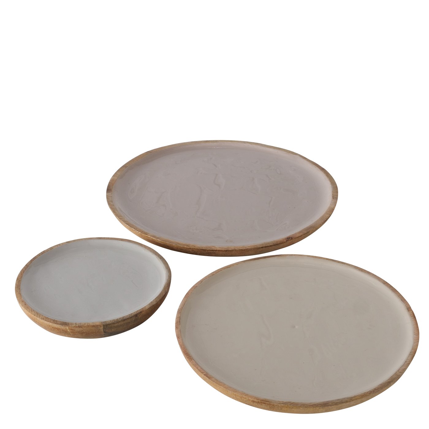Bord Skarja, Mangohout, Beige/Bruin, D 25cm Middel - Afbeelding 2