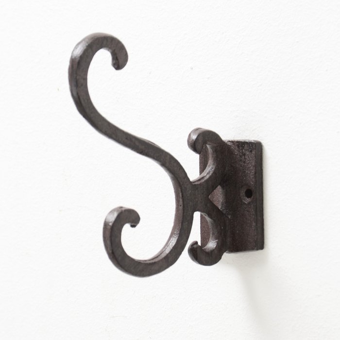 Coat hook Gobo, 3 ass., I 11 cm, Metal, Antique Brown cast iron antiq - Afbeelding 2