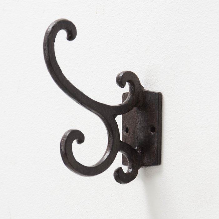 Coat hook Gobo, 3 ass., I 11 cm, Metal, Antique Brown cast iron antiq - Afbeelding 4