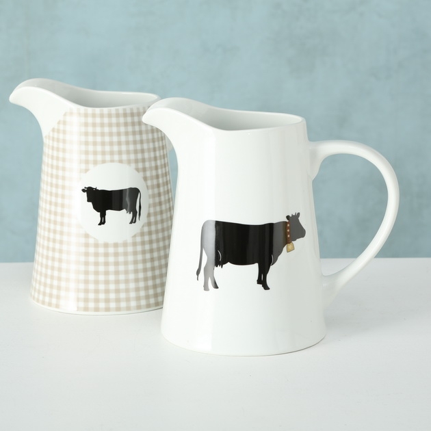 Pitcher Alma, 2 ass., Decoration, H 20 cm, Ceramics, Colour mix porce - Afbeelding 2