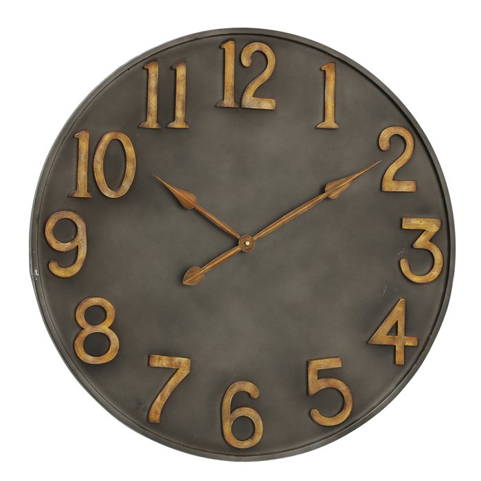 Wandklok Lincoln analoog D76cm W3cm Metaal zwart