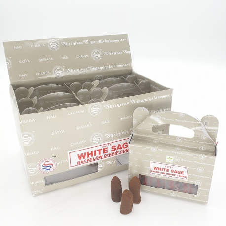 Backflow kegel Satya White Sage (24 kegeltjes)