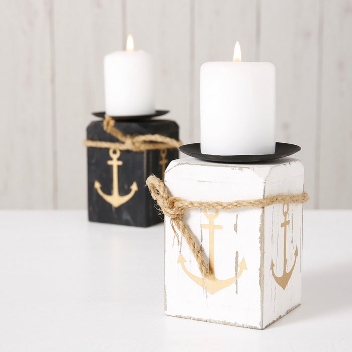 Candleholder Anchor 2a H11cm material:fir /lat. Abies fir 24