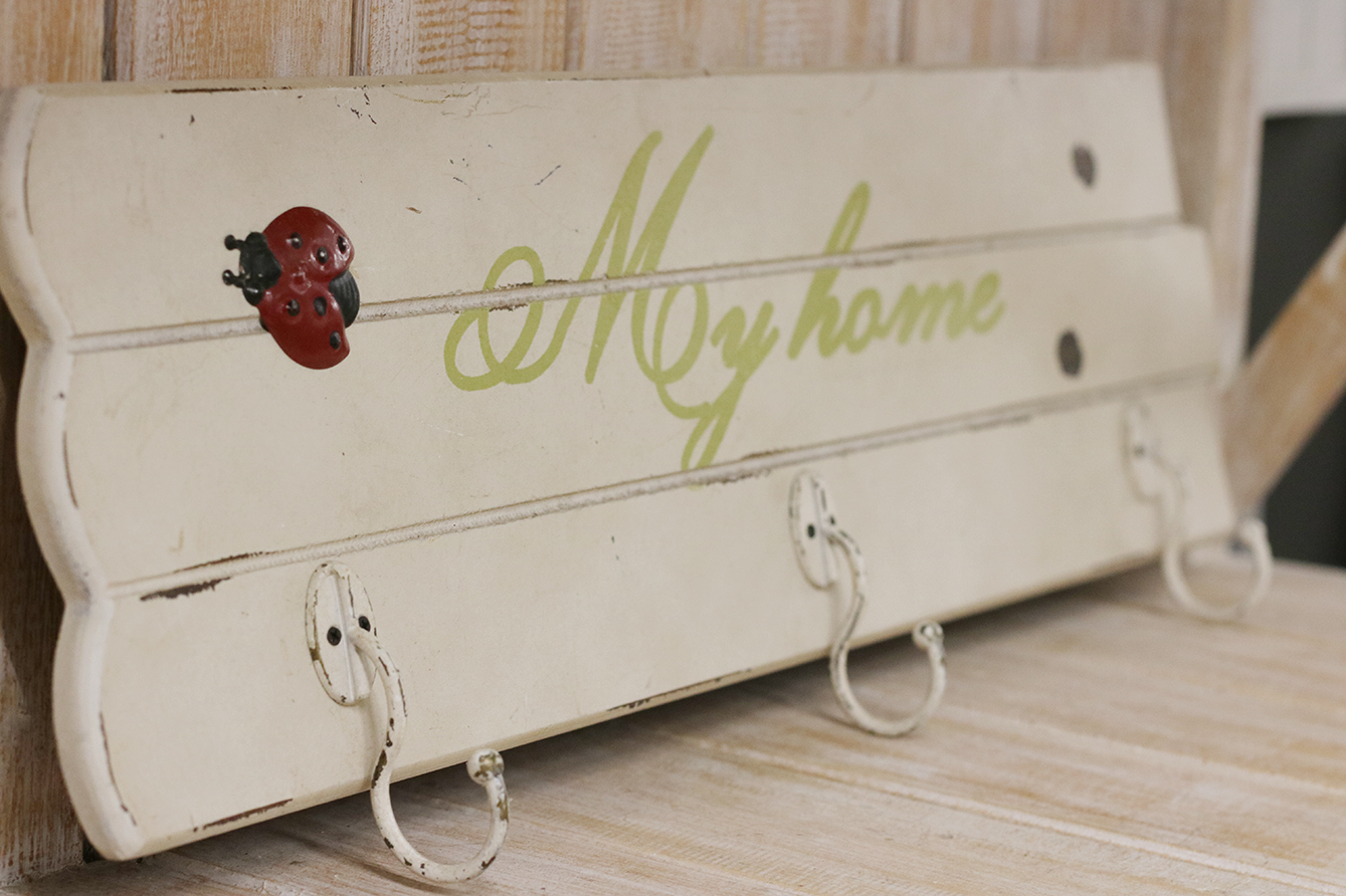 Kapstok 'my home' groen of beige