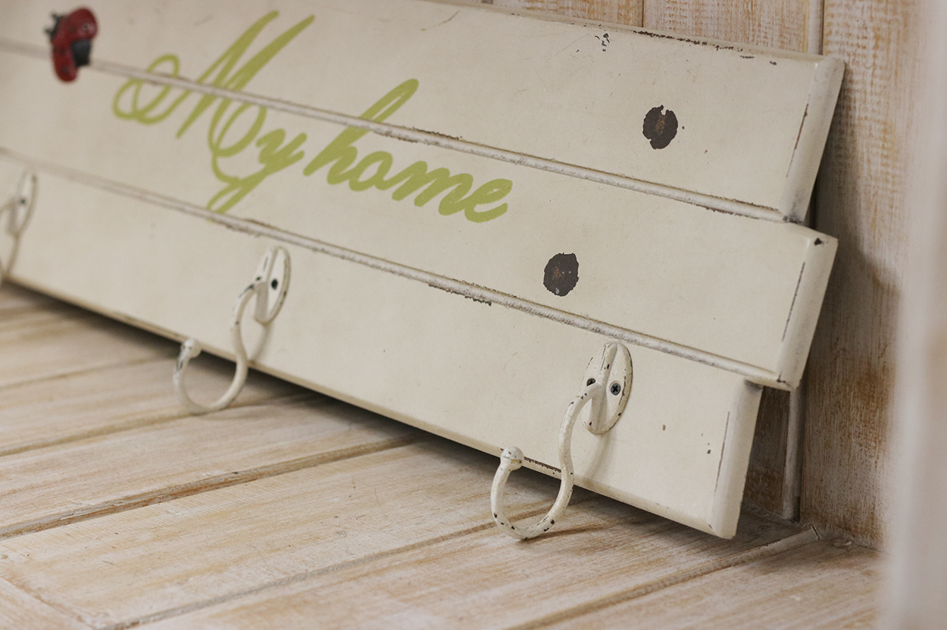 Kapstok 'my home' groen of beige - Afbeelding 2