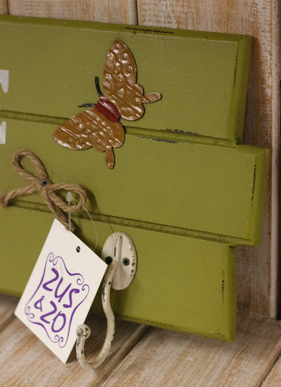 Kapstok 'my home' groen of beige - Afbeelding 3