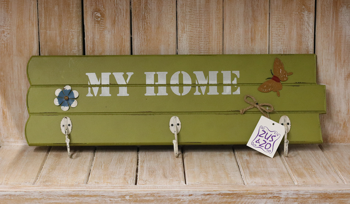 Kapstok 'my home' groen of beige - Afbeelding 5