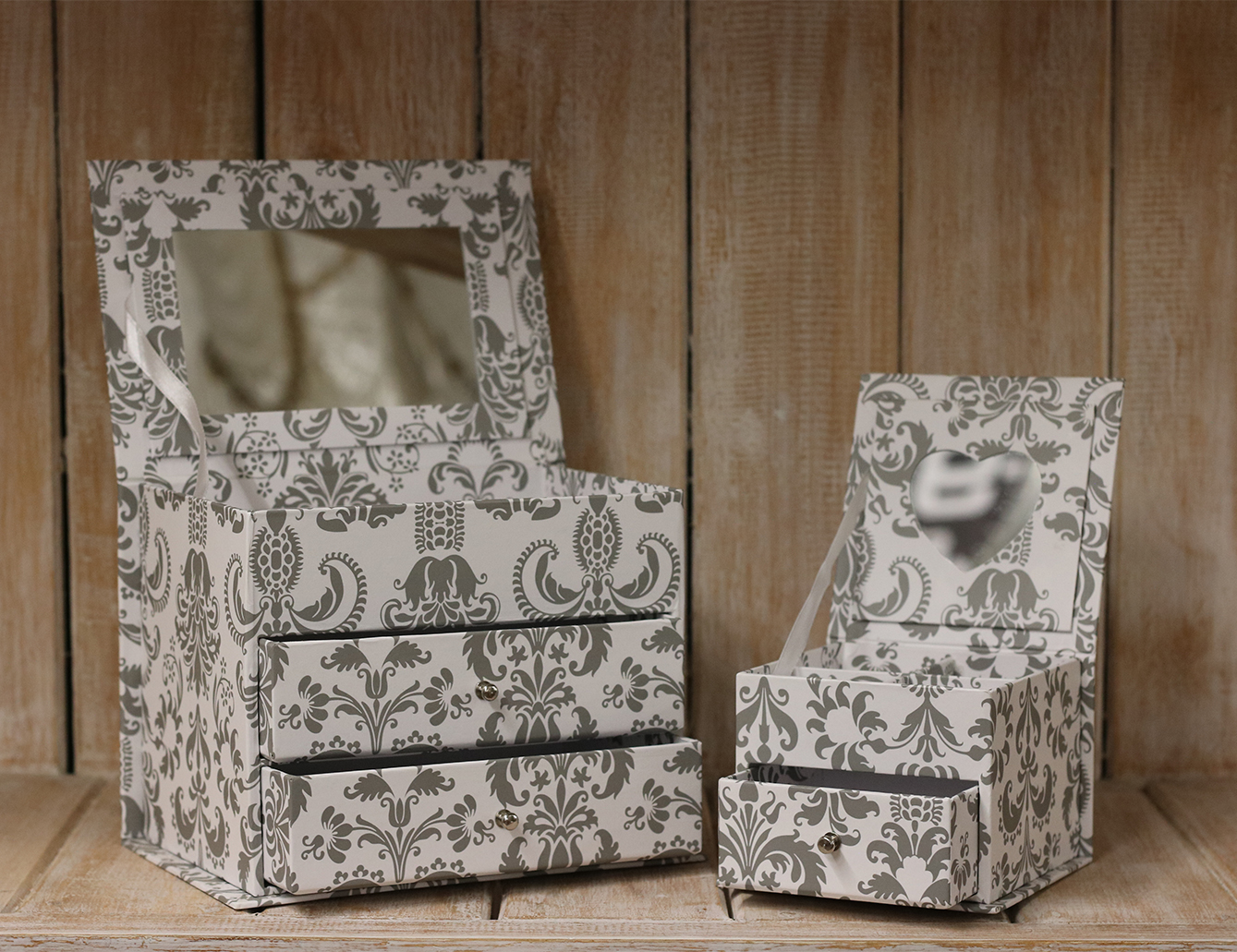 Opbergdoosje voor sieraden wit/grijs - klein - Afbeelding 2