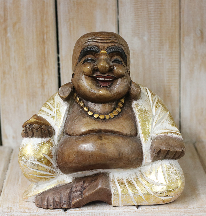 Dikbuik buddha- Wit/Goud - Afbeelding 2