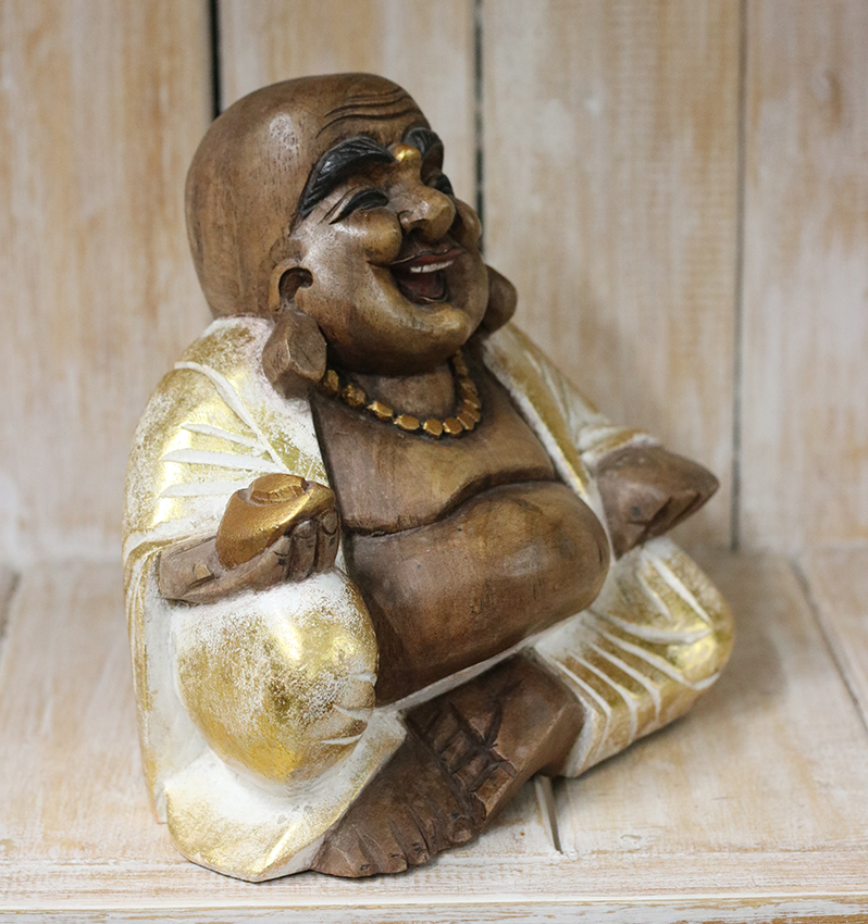 Dikbuik buddha- Wit/Goud - Afbeelding 3