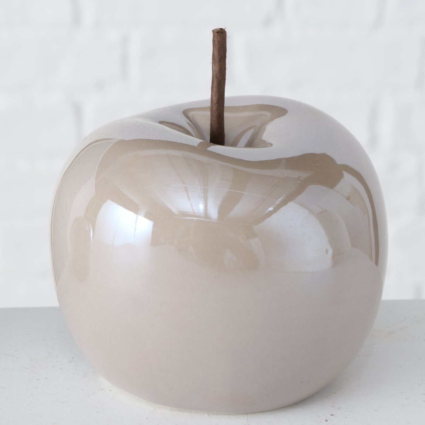 Decoratief object Perly, Appel, H 8,80 cm, Licthbruin - Afbeelding 3