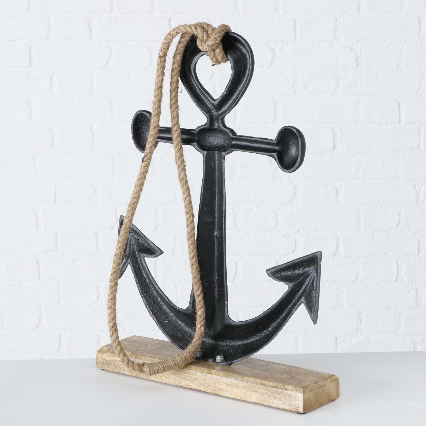 Decoratief object Ayleen, Anker, op voetje, H 52,00 cm, Mango - Afbeelding 3