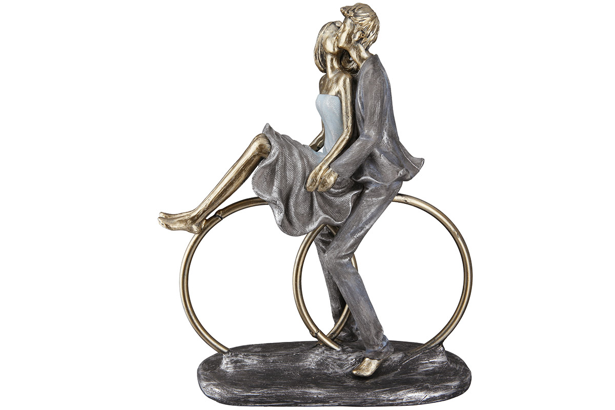 Beeld Poly figuur Paar op ringen