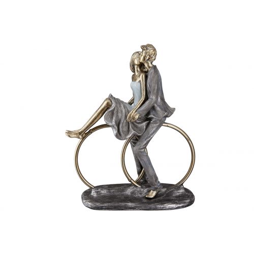 Beeld Poly figuur Paar op ringen - Afbeelding 2