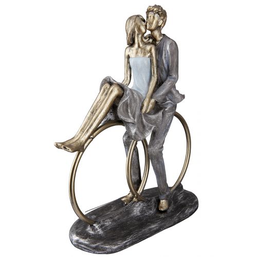 Beeld Poly figuur Paar op ringen - Afbeelding 3