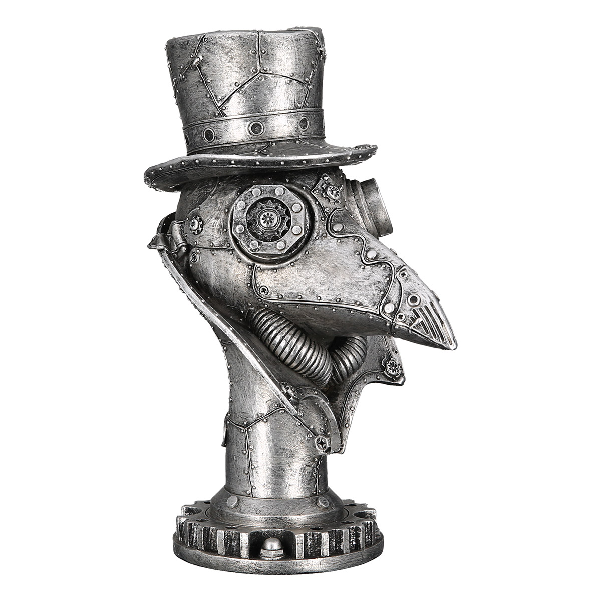 Beeld Kraai zilver Steampunk - Afbeelding 2