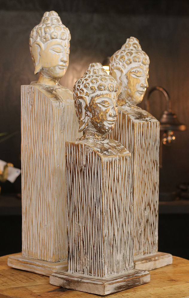 Buddha op sokkel-bruin maat M