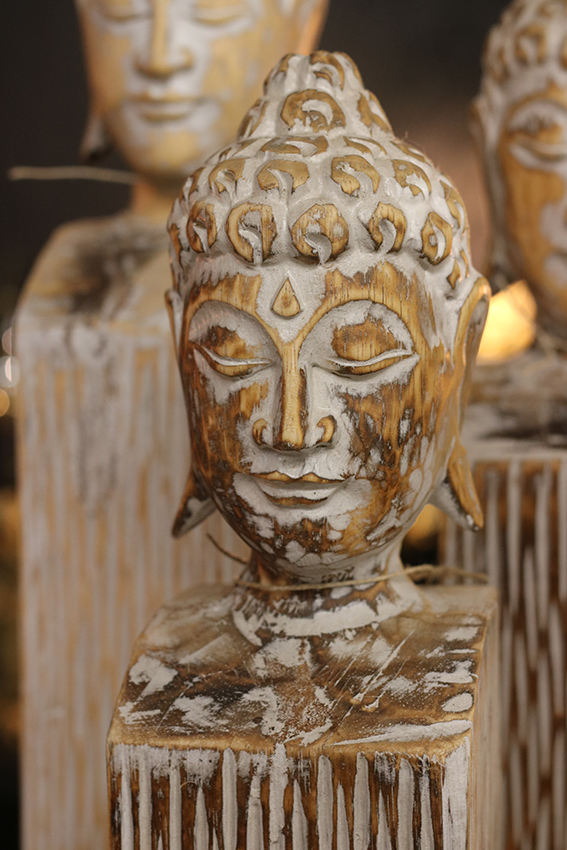 Buddha op sokkel-bruin maat M - Afbeelding 3