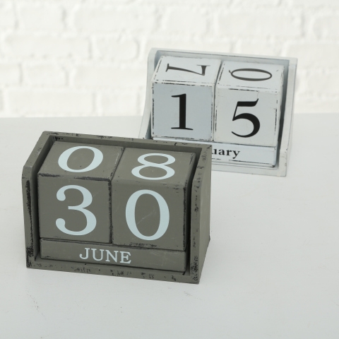 Calendar blok 17x11x9cm MDF 8 WIT