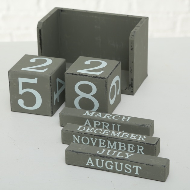 Calendar blok 17x11x9cm MDF 8 WIT - Afbeelding 2