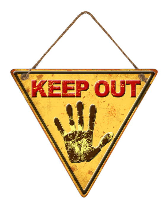 Tekstbord metaal Keep Out 98578 40x35cm