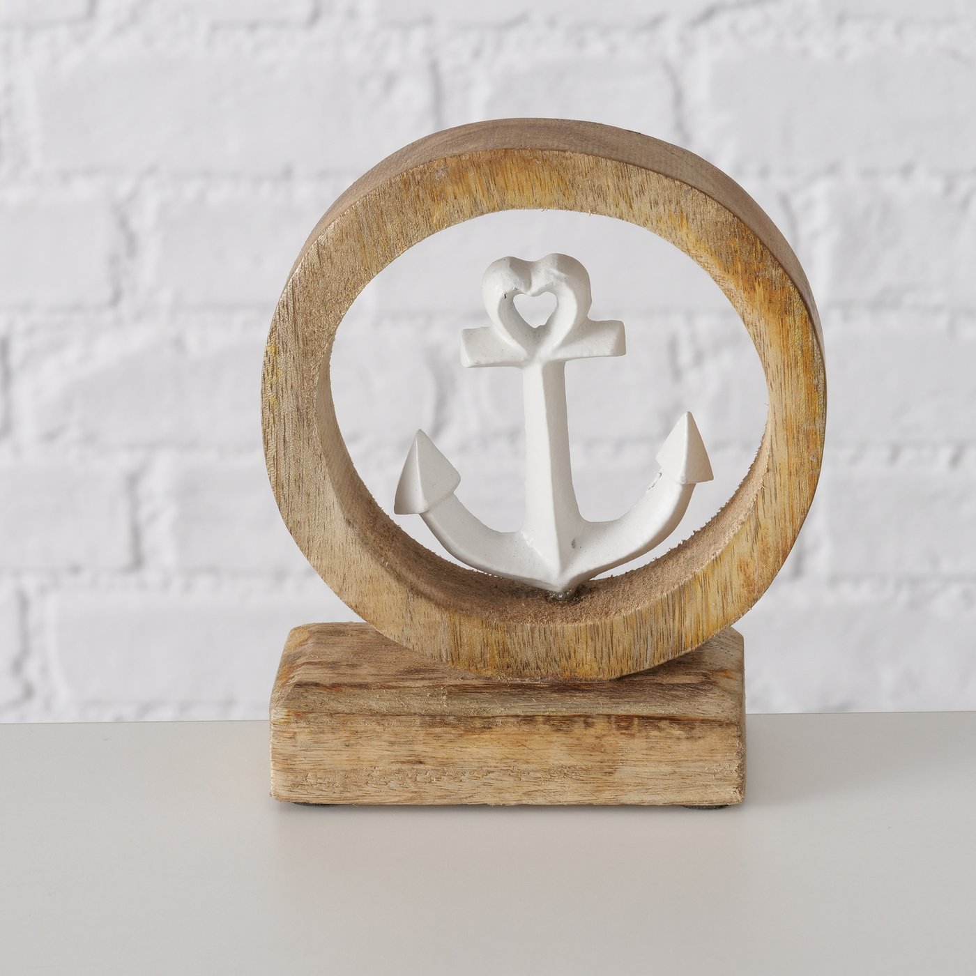 Decoratief object Hellen , 2 ass., Rond, Anker, Boot, H 16,00 cm, Wit - Afbeelding 3