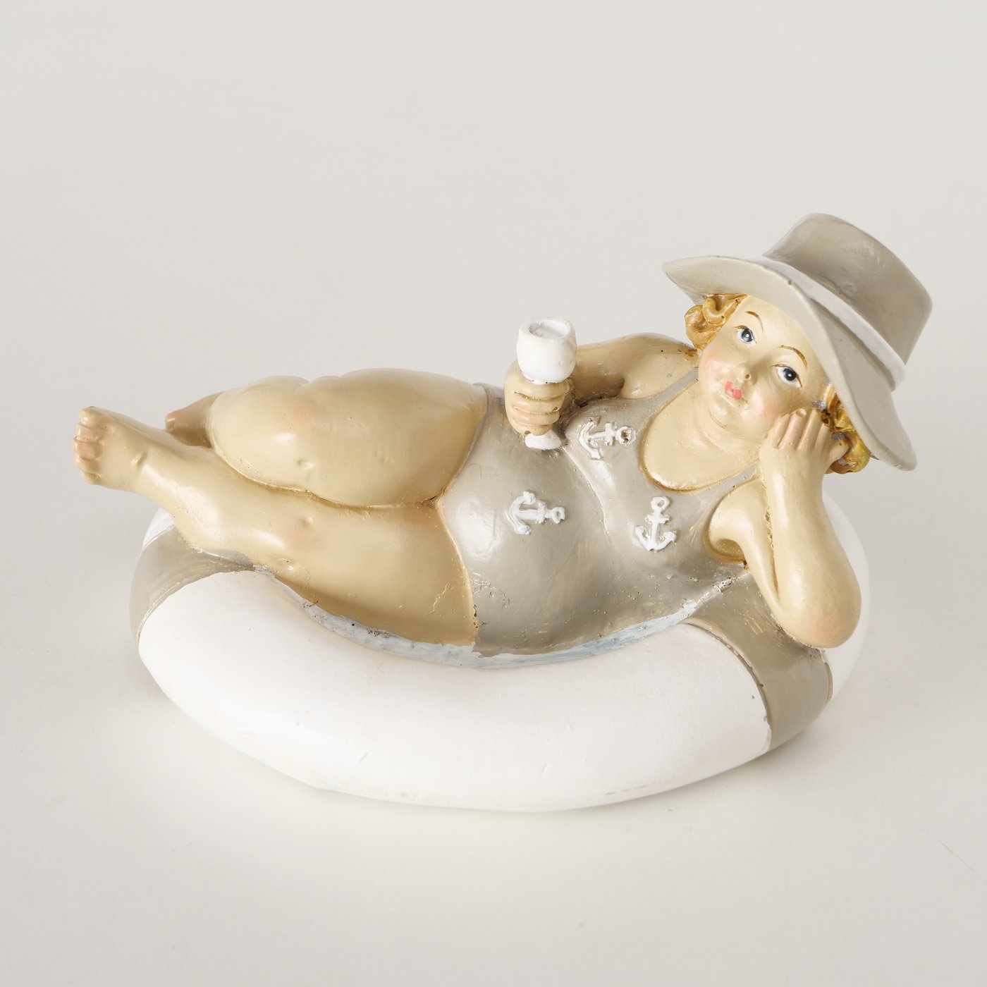 Drijvende vrouw met zwemband Föhr, 2 ass., H 7,00 cm, Grijs - Afbeelding 3