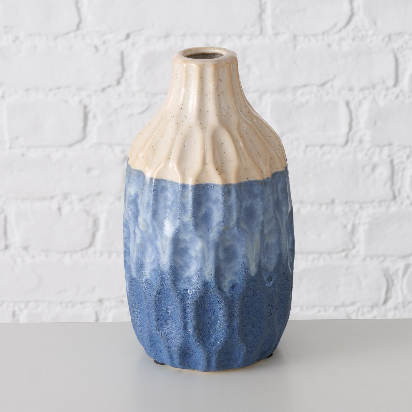 Vaas Inma, 2 ass., H 21 cm, Aardewerk, Blauw - Afbeelding 3