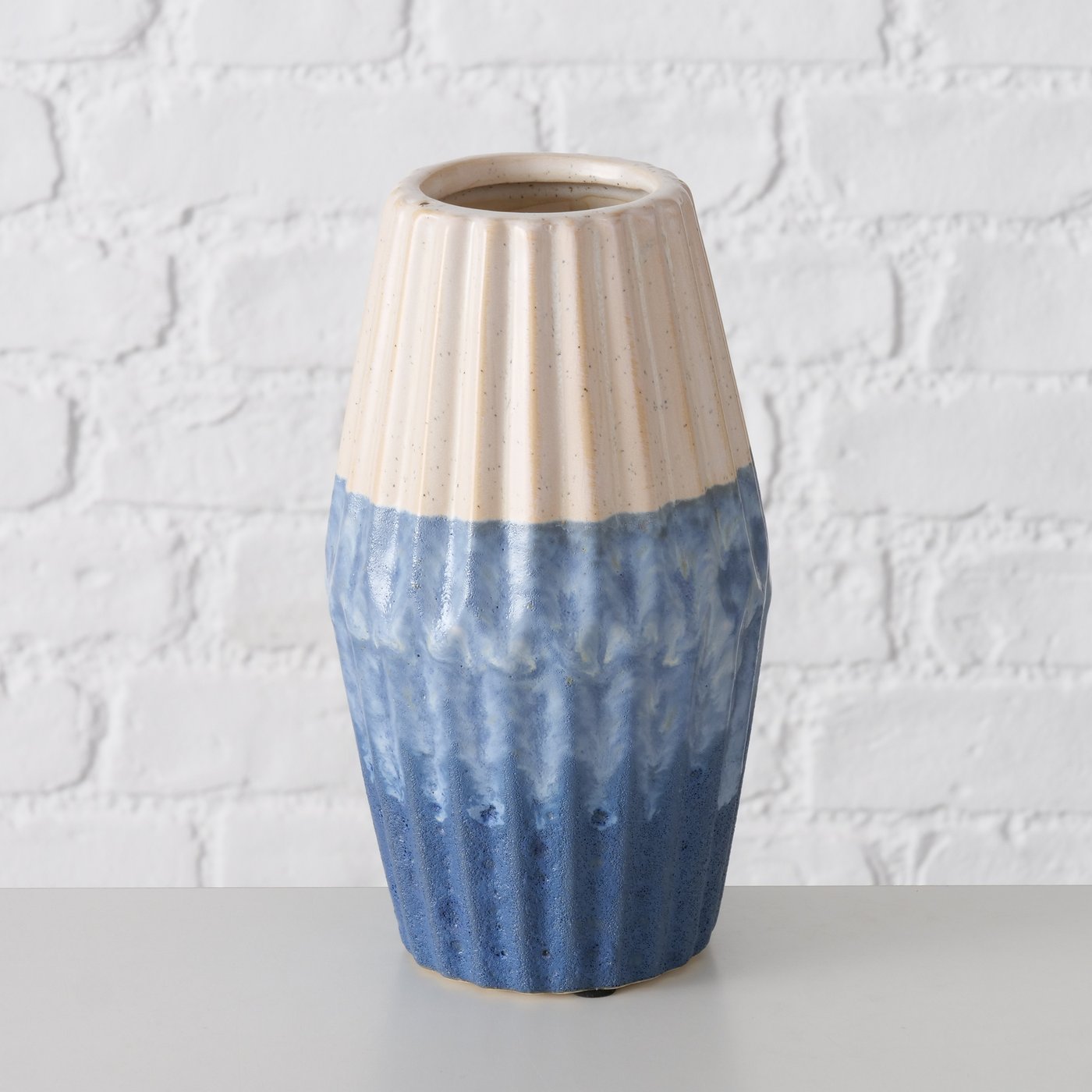 Vaas Inma, 2 ass., H 21 cm, Aardewerk, Blauw - Afbeelding 4
