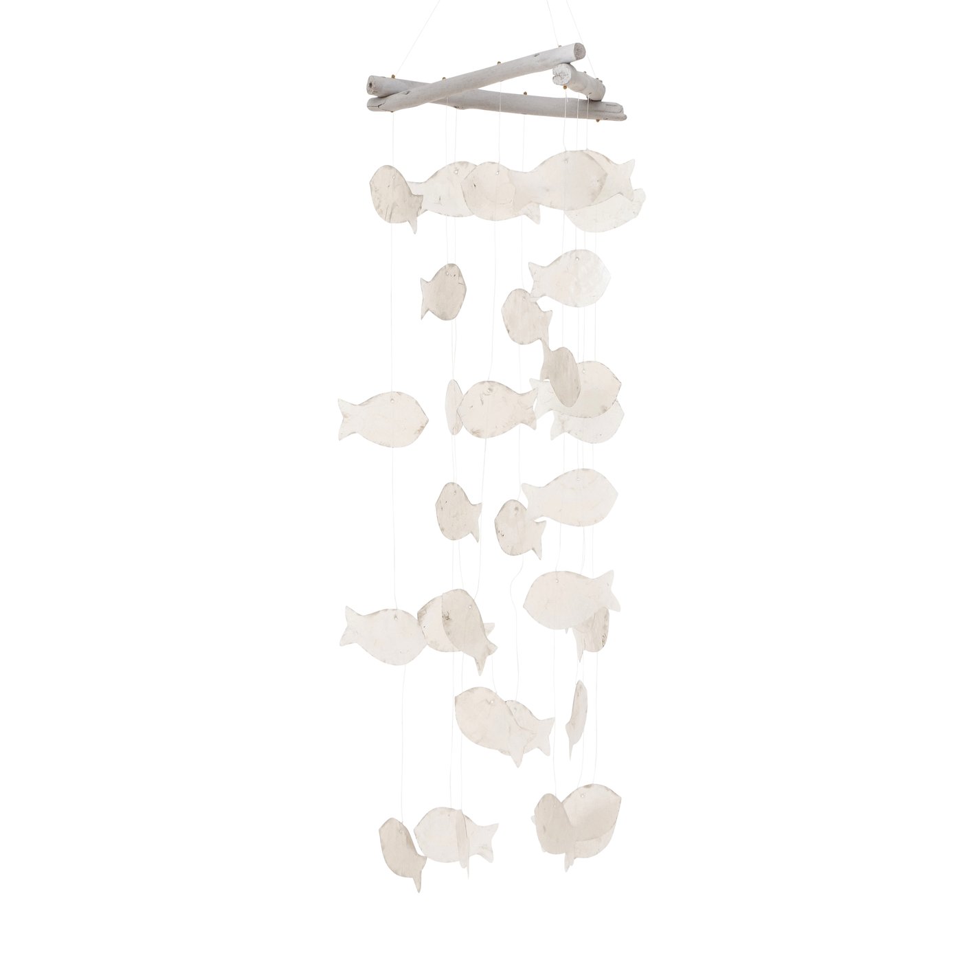 Capiz windgong Dori, Vis, H 60 cm, Drijfhout - Afbeelding 4