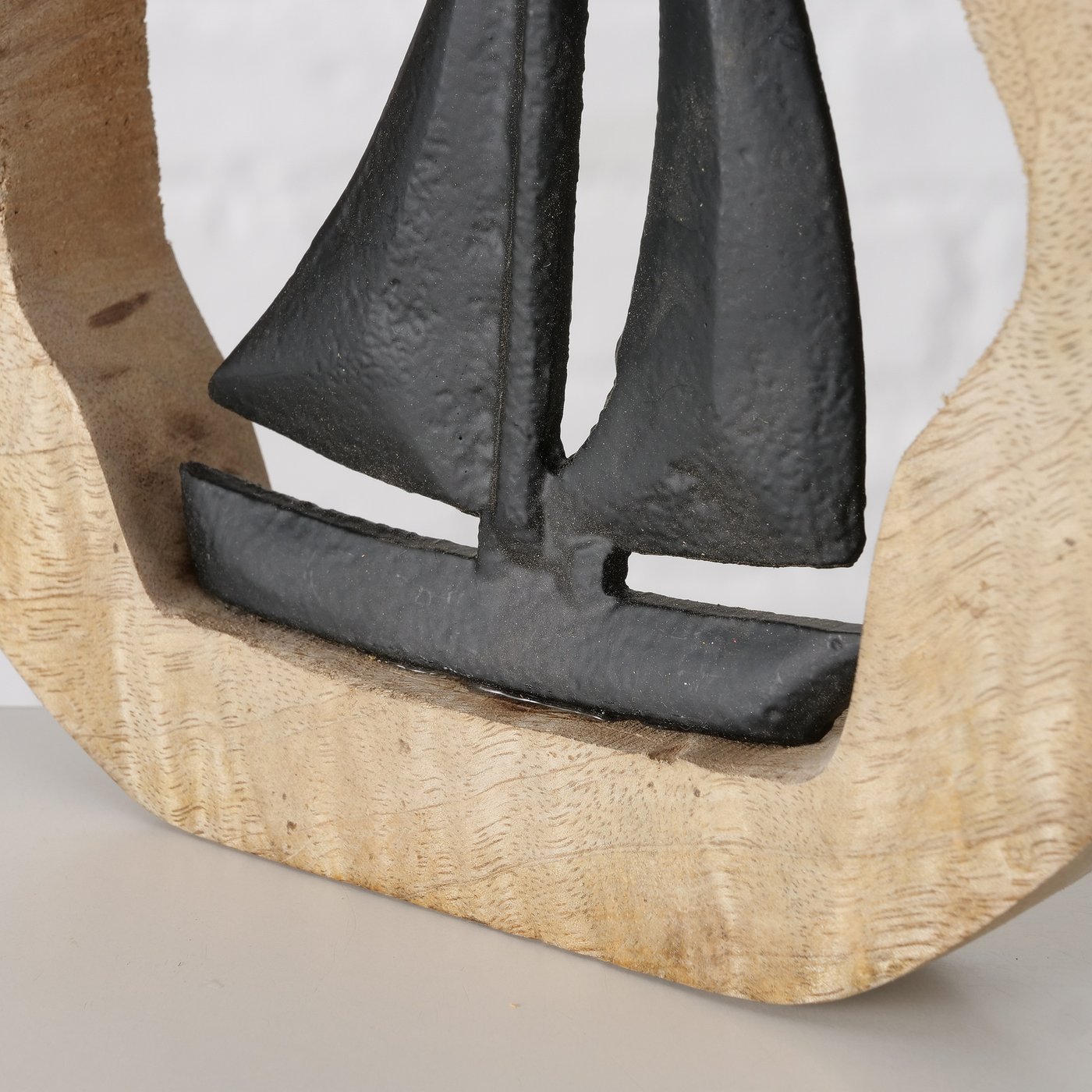 Decoratief object Adagio, Boot, H 21,00 cm, Mangohout, Zwart - Afbeelding 4